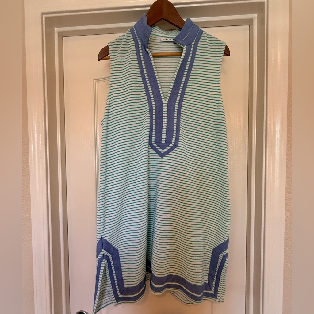Cabana Life Blue And White Striped Mini Dress